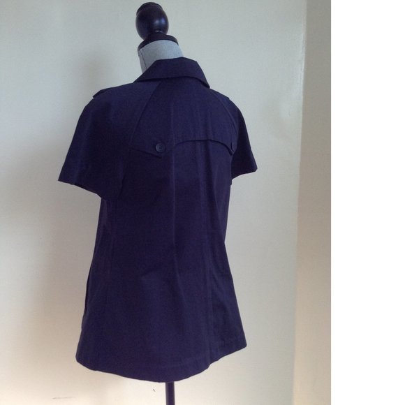 NEW Joes Jeans Short Sleeve Cotton Trench Coat Jacket Navy Blue XS - Picture 6 of 13